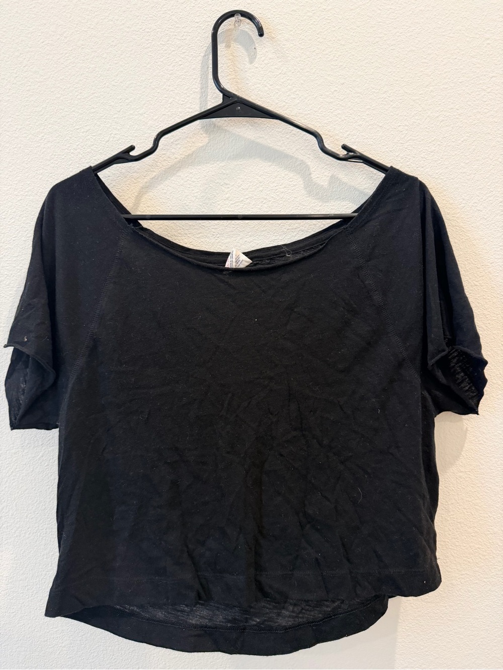 PINK Victoria's Secret Black Short Sleeve Scoop Neck Top